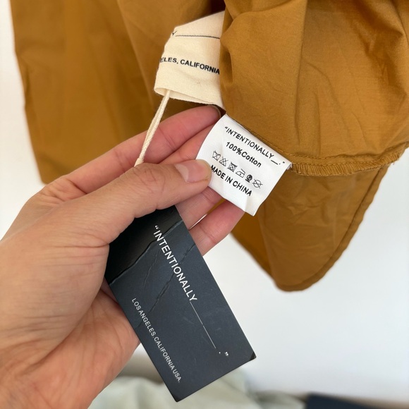 Intentionally Blank Barnes oversized midi dress - mustard poplin - OS - NWT - Picture 8 of 9